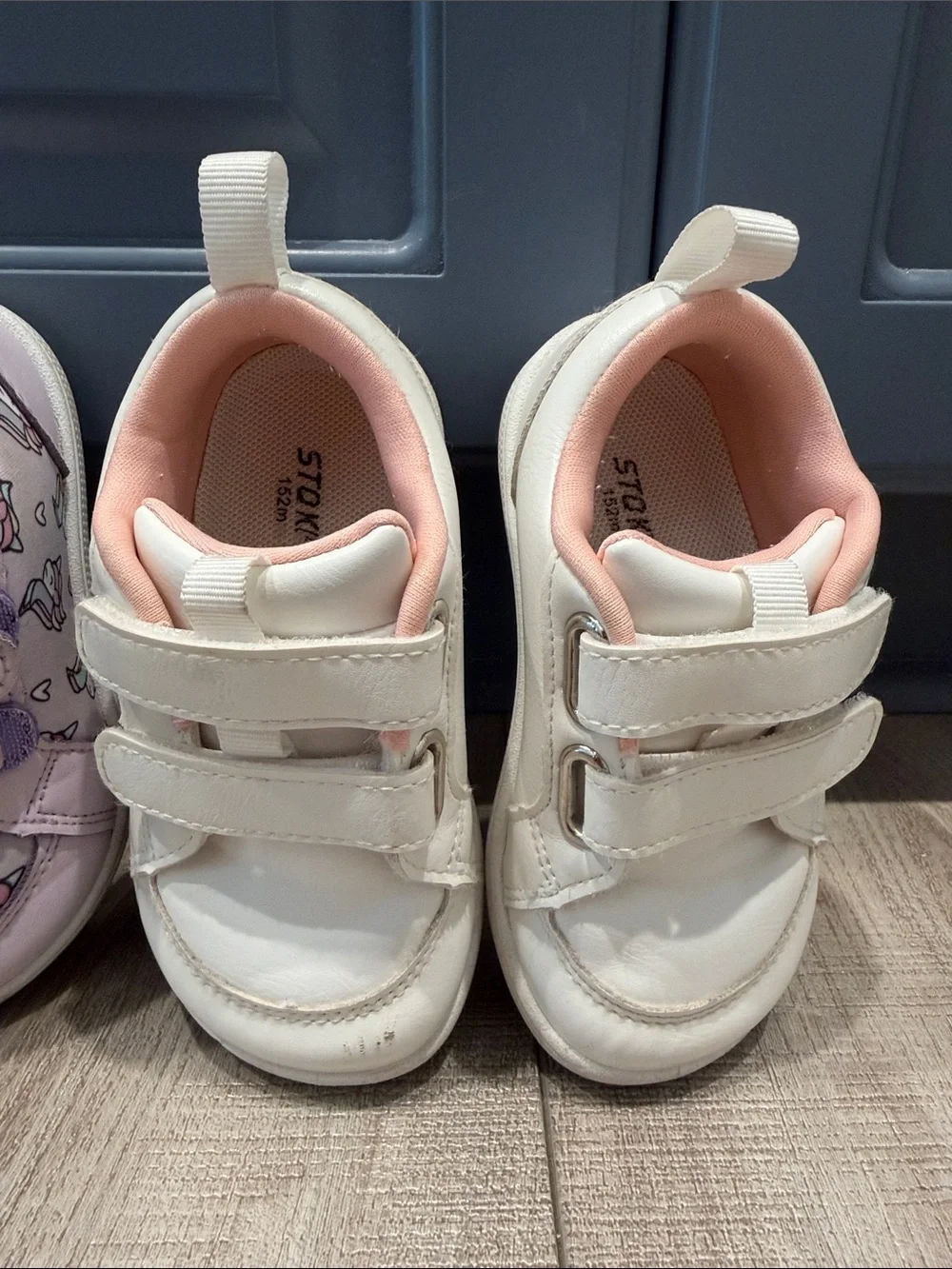 STQ KIDS Wide Toe Box Sneakers- White and Purple- US Toddler 8 Girls